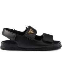 Prada - Logo Leather Sandal - Lyst