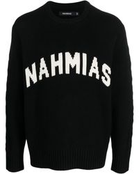 NAHMIAS - Intarsia Knit Logo Wool Jumper - Lyst