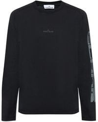 Stone Island - T-Shirt Mit Logo-Print - Lyst