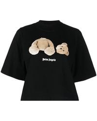 Palm Angels - Bear-print Cotton-jersey T-shirt - Lyst