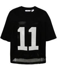 Lanvin - Mesh-Einsatz-T-Shirt mit Nummern-Print - Lyst
