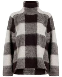 Proenza Schouler - High-Neck Check-Print Sweater - Lyst