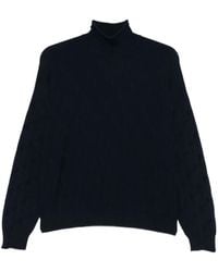 Emporio Armani - Cable-Knit Turtleneck Sweater - Lyst