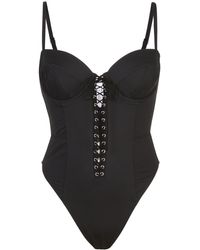 Fleur du Mal Badpak Met Veters - Zwart