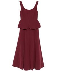 Roland Mouret - Peplum-Hem Sleeveless Midi Dress - Lyst