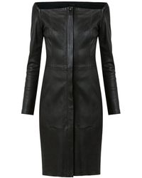 Tufi Duek Leather Short Dress - Zwart