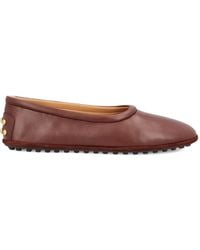 Tod's - Metal Detailing Nappa Leather Ballerinas Shoes - Lyst