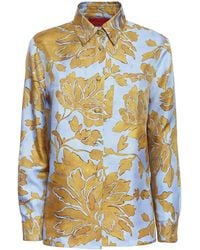 La DoubleJ - Zijden Overhemd Met Bloemenprint - Lyst