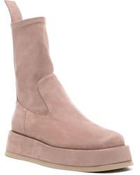 Gia Borghini Ninette Suede Boot in Natural | Lyst