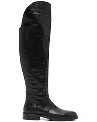 ADRIANNA FERETTI - Crocodile-Effect Over-The-Knee Boots - Lyst