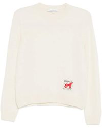 Maison Kitsuné - Logo-Patched Round-Neck Jumper - Lyst