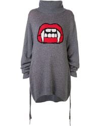 Haculla Fanged Up Turtleneck Knit Dress - Gray