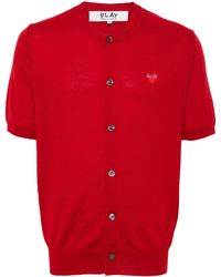 COMME DES GARÇONS PLAY - Heart-Patch Short-Sleeve Cardigan - Lyst