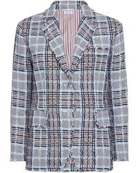 Thom Browne - Blazer Frangé À Carreaux - Lyst