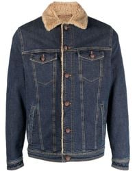Jacob Cohen - Fleece-collar Button-down Denim Jacket - Lyst