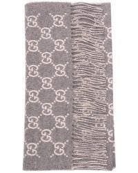 Gucci - Monogram-Pattern Fringed Scarf - Lyst