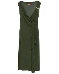 Max Mara - Taureo Draped Ruffled Midi Dress - Lyst