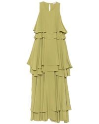 Ami Paris - Vestido Midi Con Volantes - Lyst
