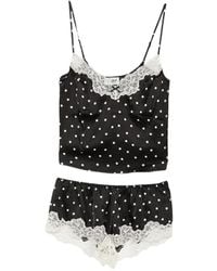 MC2 Saint Barth - Pilar Polka-Dot Lace-Trim Pajama Set - Lyst