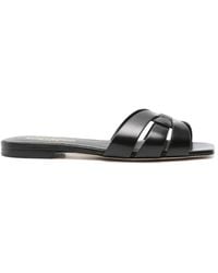 Saint Laurent - Tribute Flat Sandals - Lyst