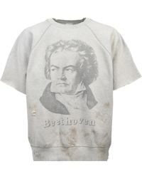SAINT Mxxxxxx - Distressed Graphic-Print Sweater - Lyst