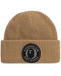 A Bathing Ape - Gerippte Beanie Mit Logo-Patch - Lyst