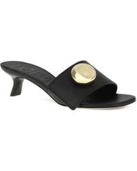 Loewe - 450Mm Pebble-Embellished Leather Sandals - Lyst