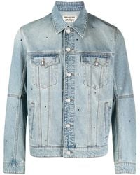 Zadig & Voltaire - Kasy Spread-Collar Crystal Denim Jacket - Lyst