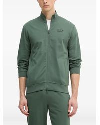 EA7 - Logo-Print Zip-Up Sweatshirt - Lyst