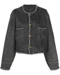 R13 - Chain-Embellished Denim Jacket - Lyst
