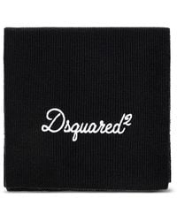 DSquared² - Gerippter Schal Mit Logo-Stickerei - Lyst