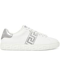 Versace - Greca-embroidered Sneakers - Lyst
