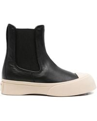 Marni - Elastic-Panel Leather Boots - Lyst