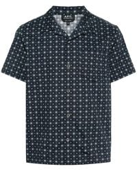 A.P.C. - Lloyd Geometric-Print Cotton Shirt - Lyst