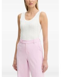 Fracomina - Rhinestone-Embellished Ribbed-Knit Top - Lyst