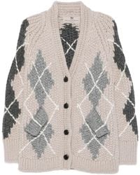 Ermanno Scervino - Argyle-Pattern Pocket Cardigan - Lyst