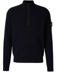 Stone Island - Pull Zippé À Patch Logo - Lyst