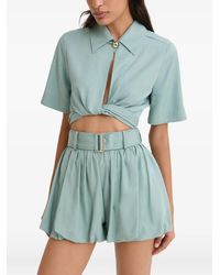 Matthew Bruch - Bubble Twist-Detail Cropped Shirt - Lyst