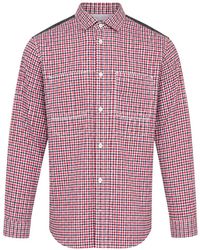Junya Watanabe - Check-Print Panelled Shirt - Lyst