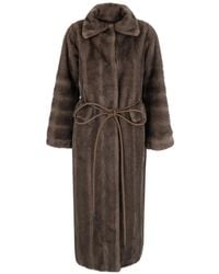 VALENTINI 1972 - Belted Faux-Fur Coat - Lyst