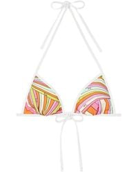 PUCCI - Iride-Print Triangle Bikini Top - Lyst