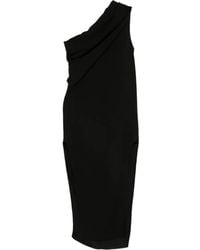 Rick Owens - Draped One-Shoulder Midi Dress - Lyst