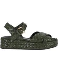 LA ROSE - Woven Wedge Sandals - Lyst