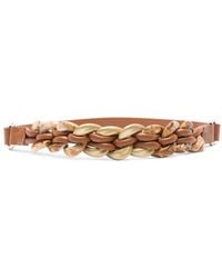 Alberta Ferretti - Chain-embellished Leather Belt - Lyst