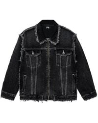 REVENGE - Frayed Skull-Patch Denim Jacket - Lyst