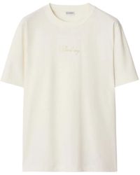 Burberry - Round Neck T-Shirt - Lyst