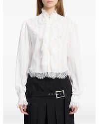 Ann Demeulemeester - Lace-Trim Ruffled Blouse - Lyst