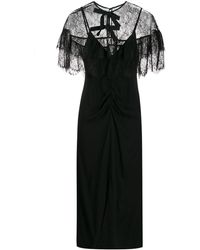 Self-Portrait Jurk Met Vlak Van Kant - Zwart
