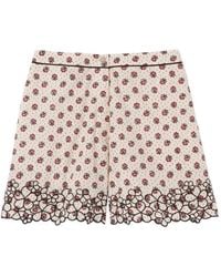 Claudie Pierlot - Floral-Print Embroidered Shorts - Lyst