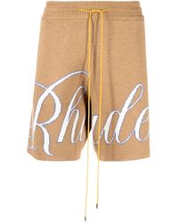 Rhude - Intarsia-Knit Logo Shorts - Lyst
